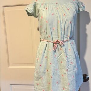 Pink Chicken Light Green Dress with Pink Details